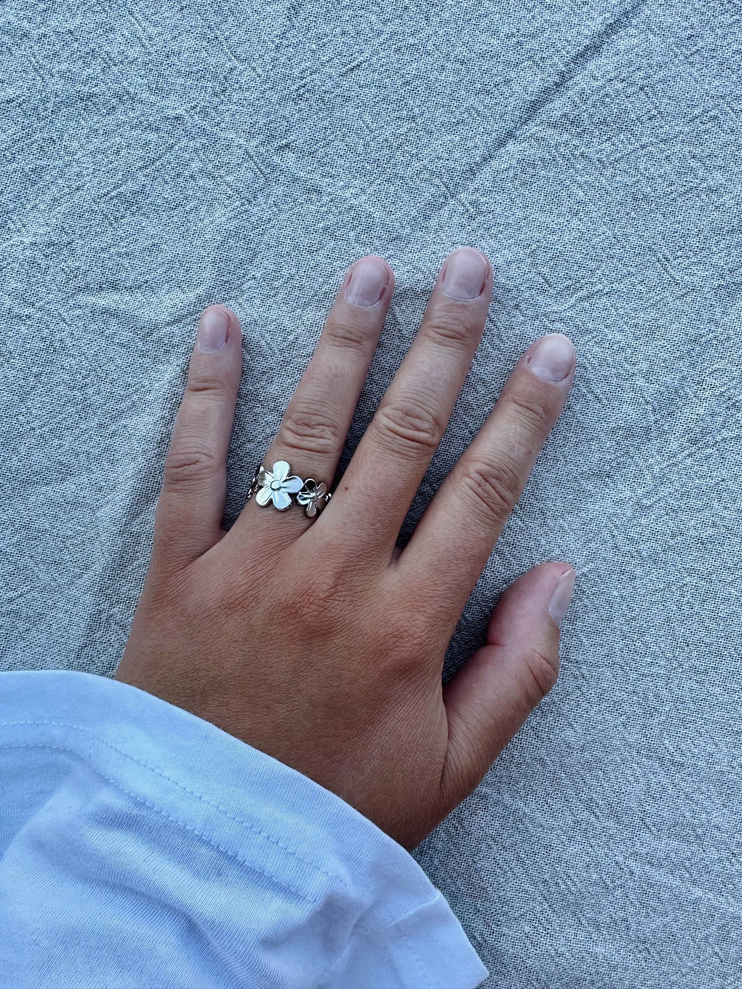 Floral ring zilver