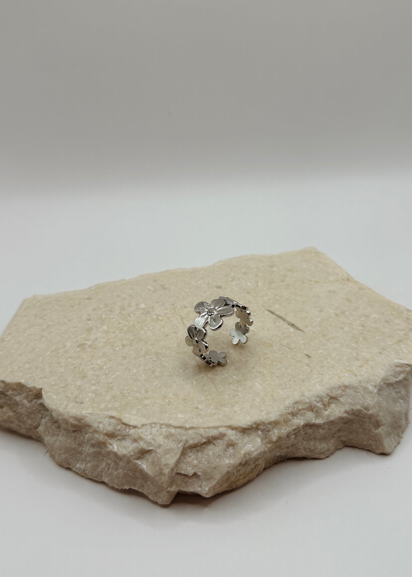 Floral ring zilver